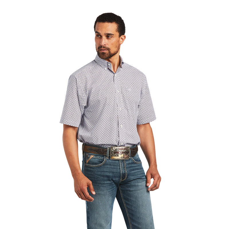 Ariat Hemden Herren - Brecken Classic Fit Weiß/HellLila ( GJDNF-5361 )